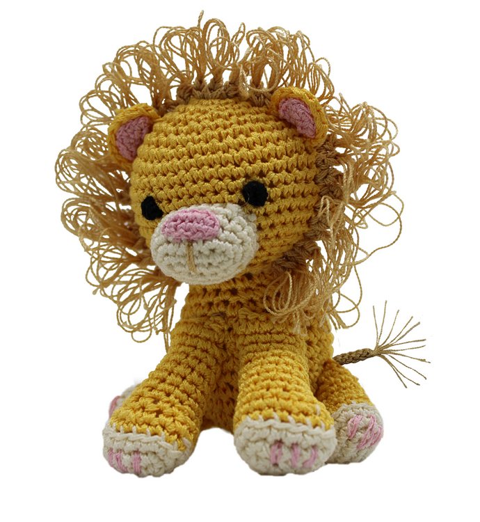 Knit Knacks King Cuddles the Lion Organic Cotton Small Dog Toy